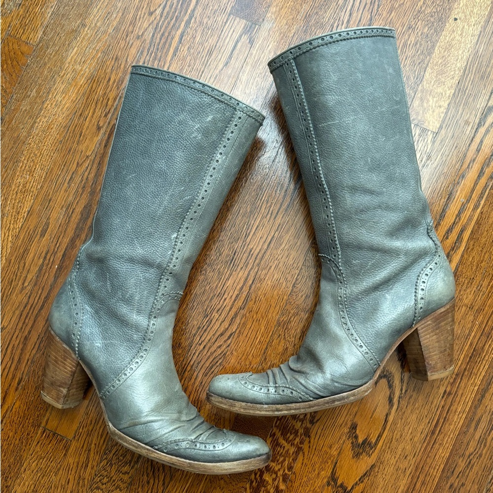 John Galliano Leather Western Boots